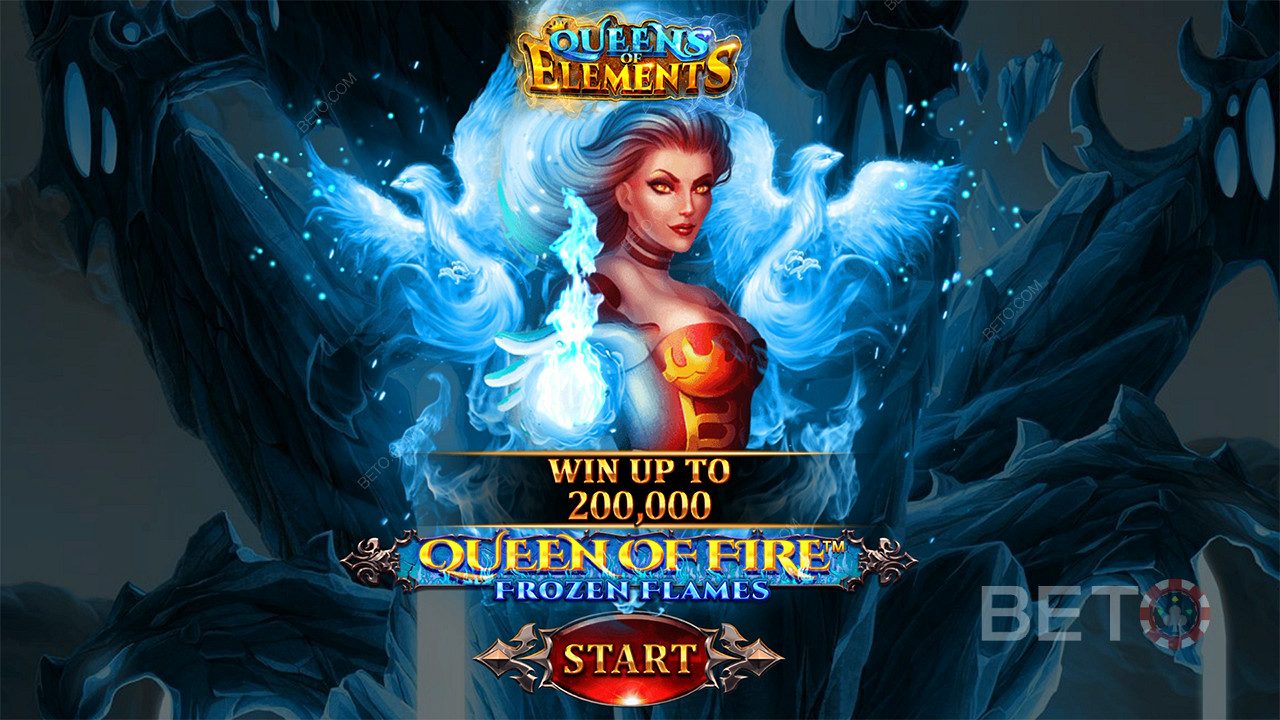 Voita jopa 2 000-kertainen panoksesi Queen of Fire - Frozen Flames -kolikkopelissä.