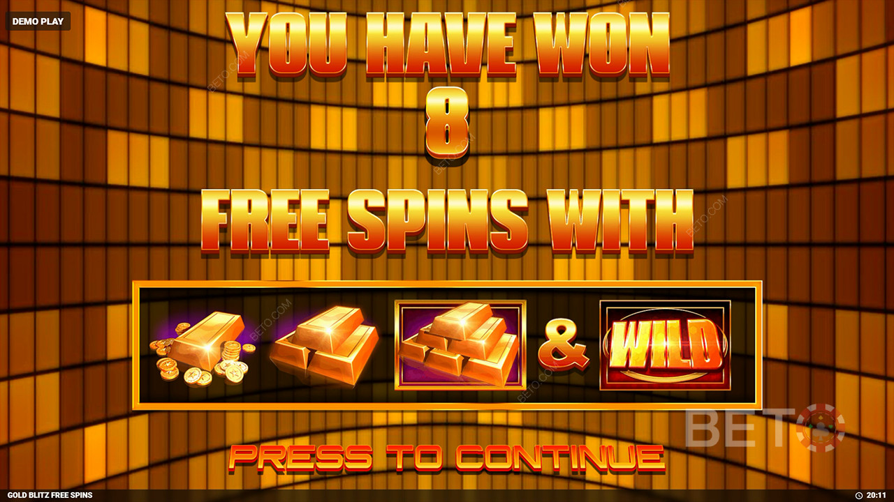 Tuomio Gold Blitz Free Spins -kolikkopelistä