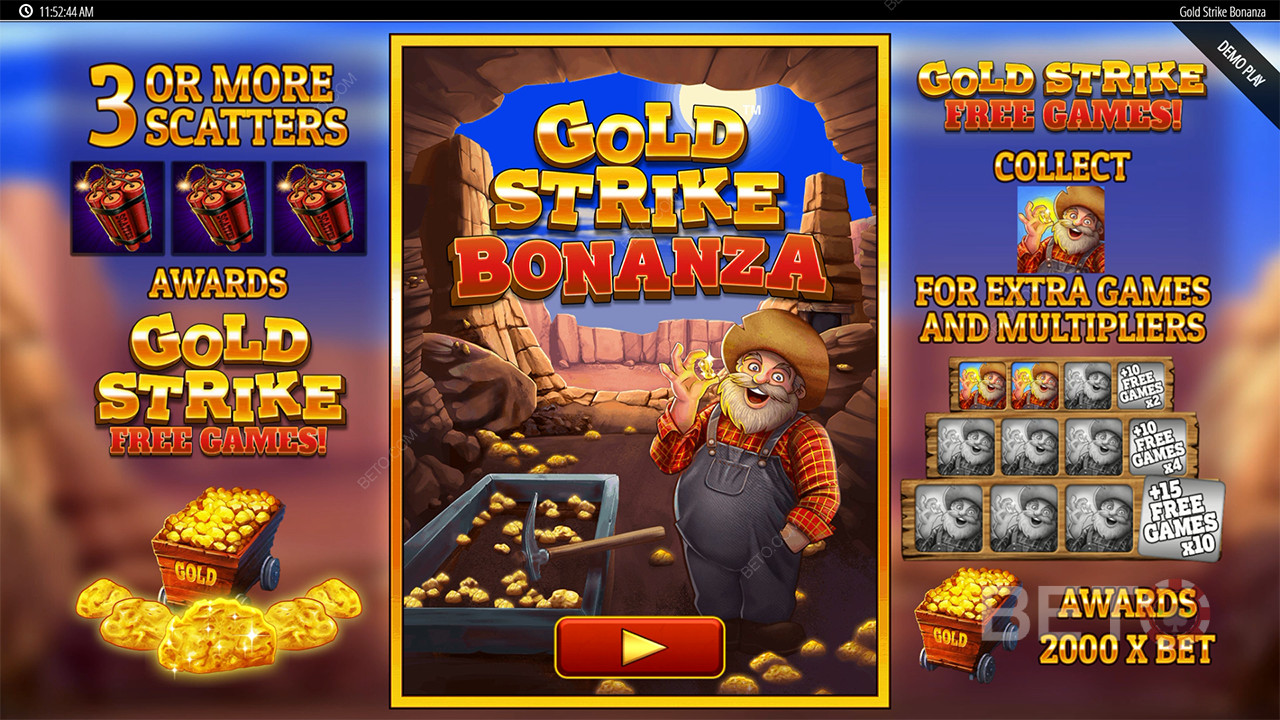 Bonusominaisuudet selitetty Gold Strike Bonanza Fortune Play by Blueprint