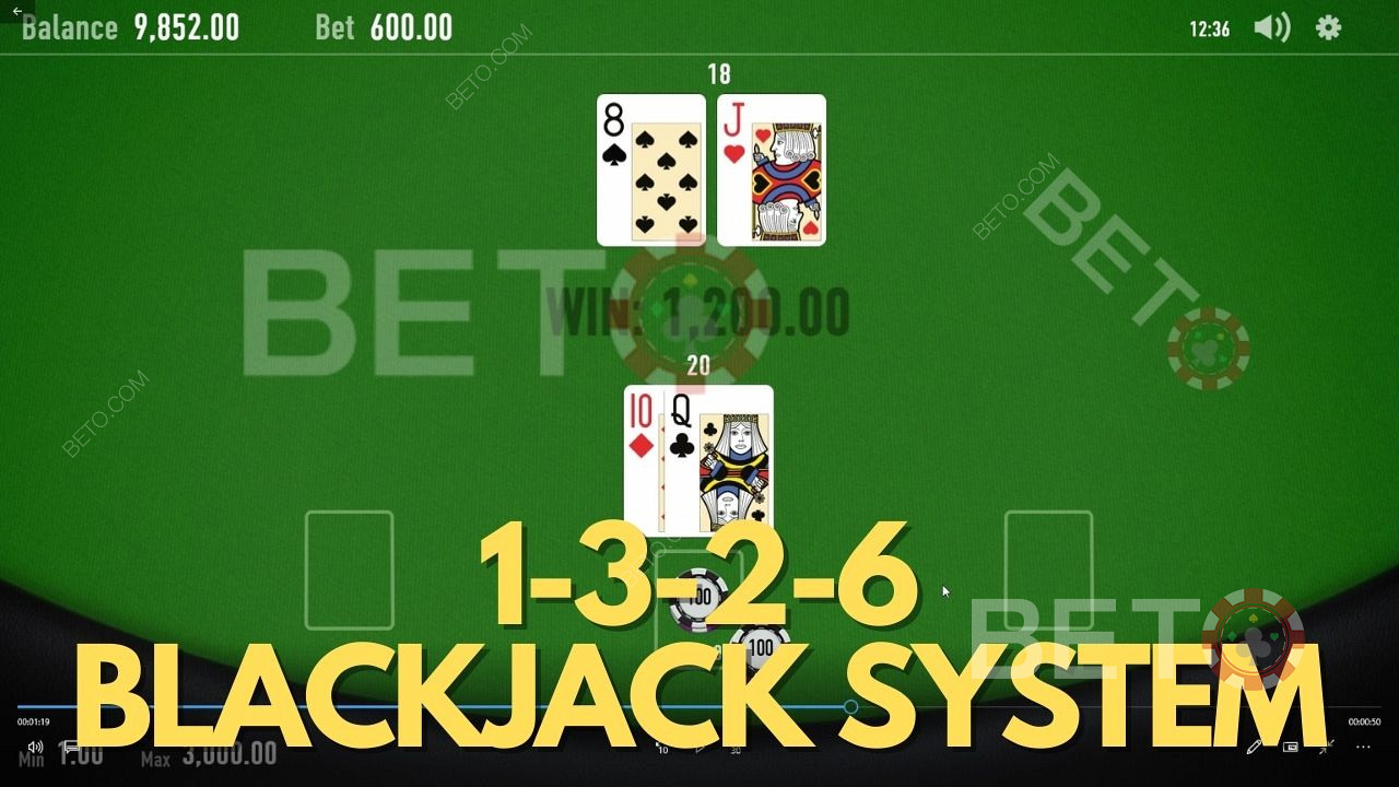 1 3 2 6 Blackjack-vedonlyöntijärjestelmä - miten strategiaa käytetään?