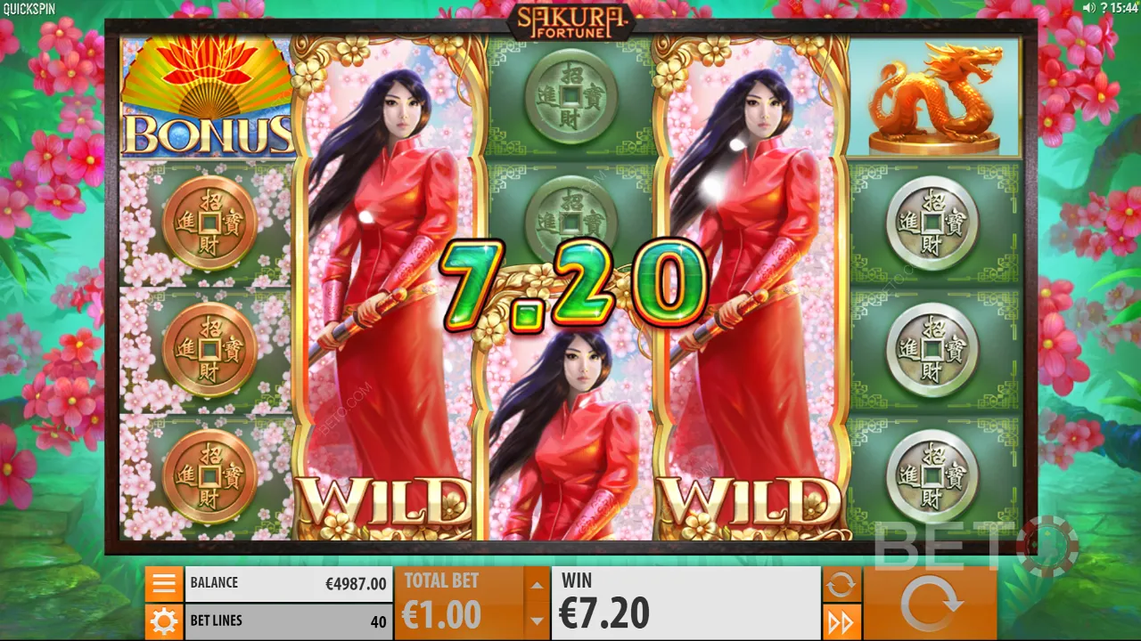 Sakura Fortune -videokolikkopelin pelattavuus