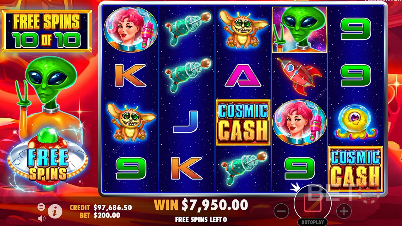 Cosmic Cash kasinopelin pelattavuus